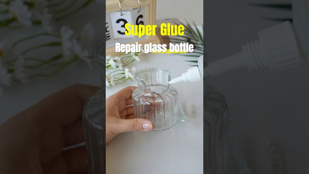 What's the magic of super glue to repair broken glass bottles? #repair #shorts #glass glue #tips