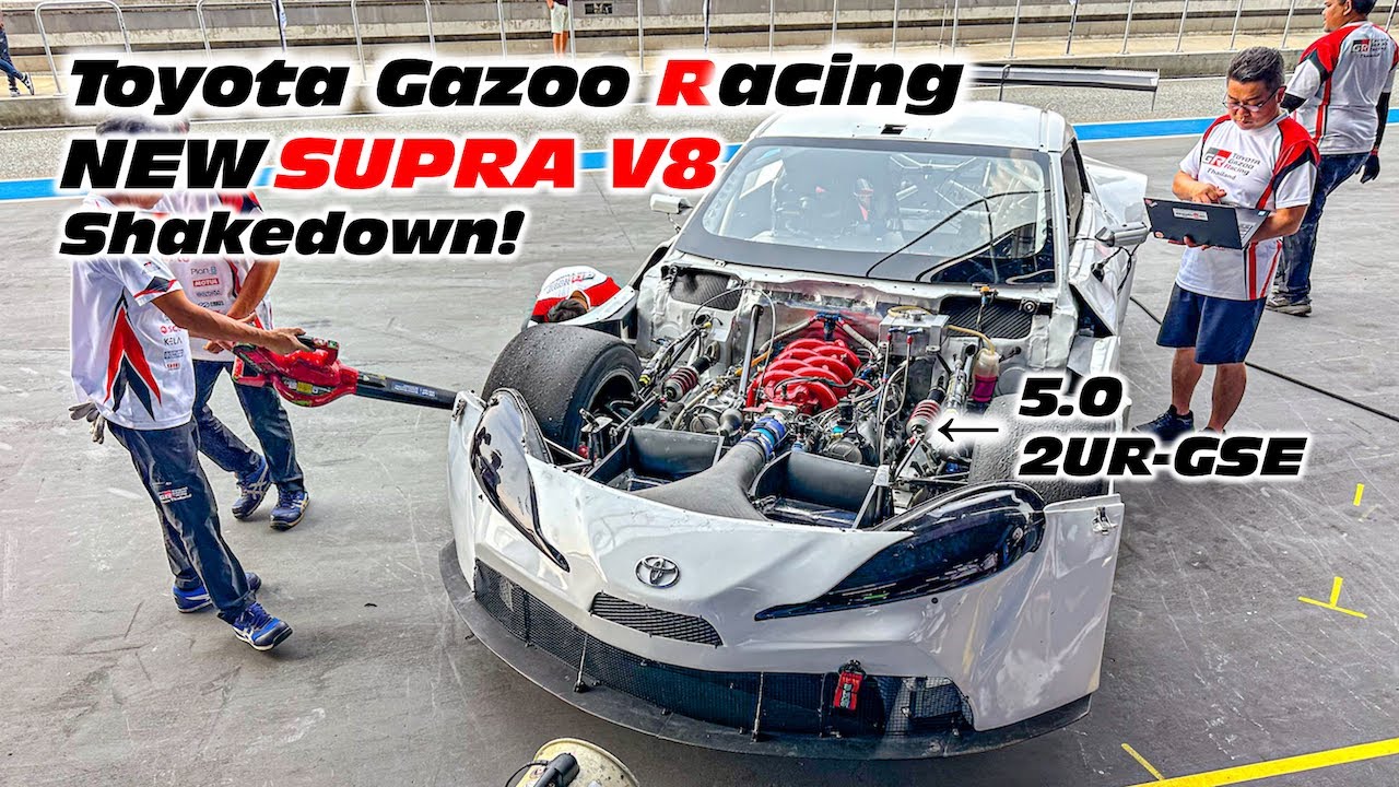 Toyota Gazoo Racing SUPRA V8 5.0 2UR-GSE Shakedown Test! In depth look at this BRAND NEW racecar!