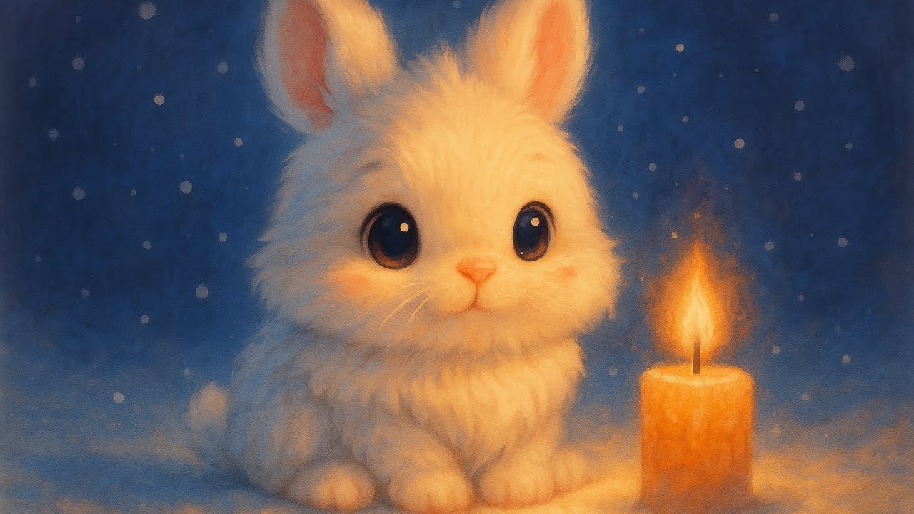 gentle snow piano music for sleep and rest | the winter bunny chronicles | candle glow snow
