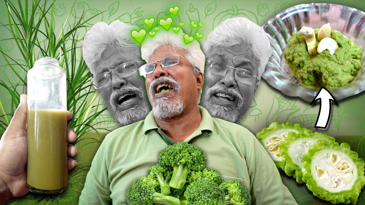 Dad ku பாகற்காய் Halwa 😝🤢| 24hrs Green Food Challenge 💚🥦