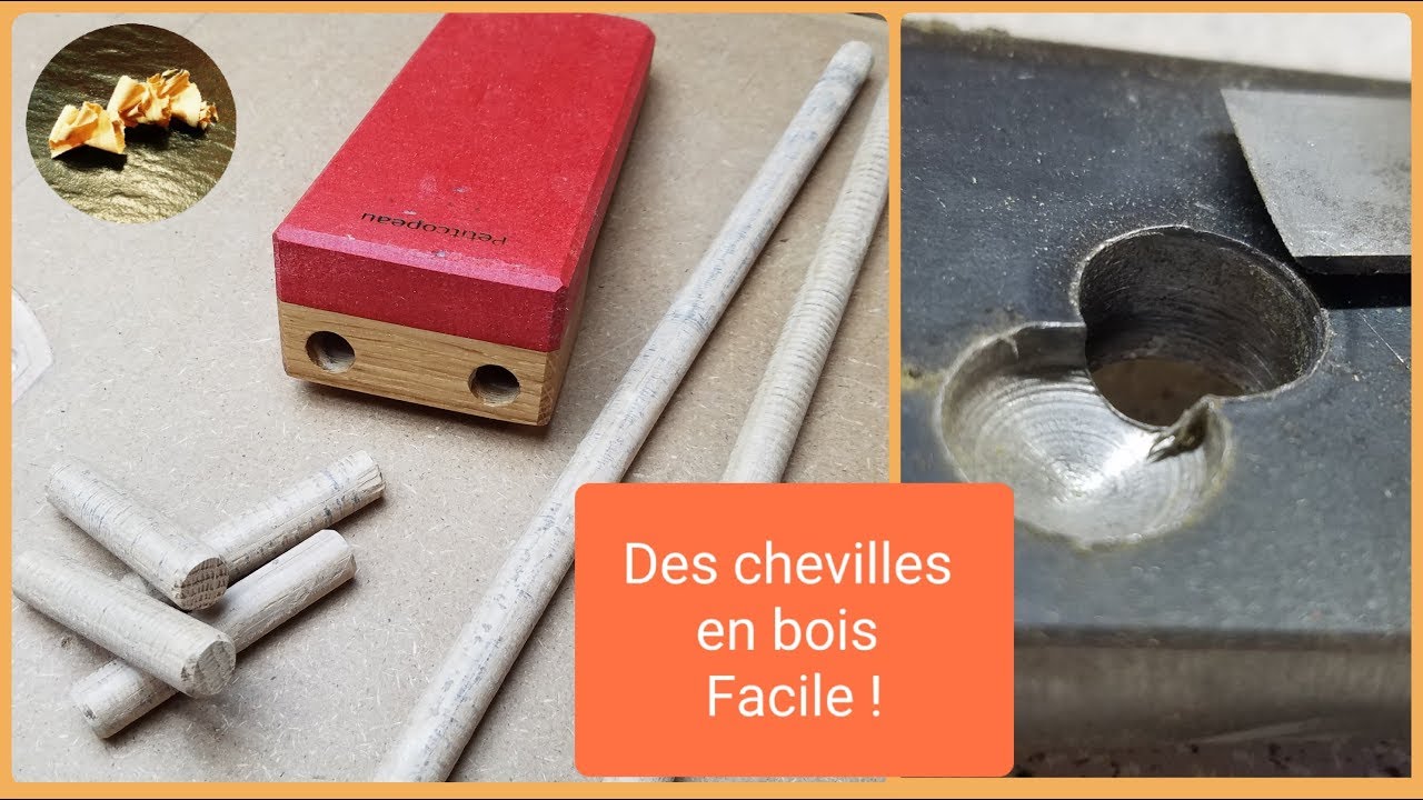 Fabrication de chevilles en bois + gabarit perçage