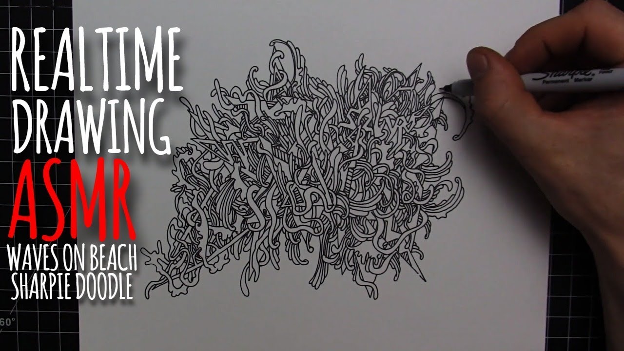 Drawing With Jsheetz Realtime: Sharpie Doodle | ASMR Waves On Beach