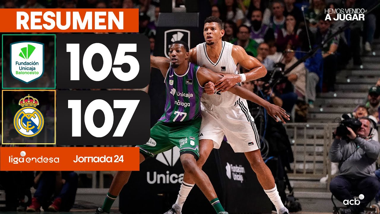 Unicaja - Real Madrid (105-107)  RESUMEN | Liga Endesa 2024-25