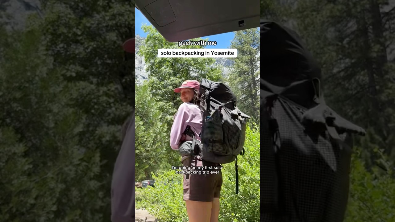 everything I packed for a solo backpacking trip in Yosemite #backpackinggear #hikinggear #camping