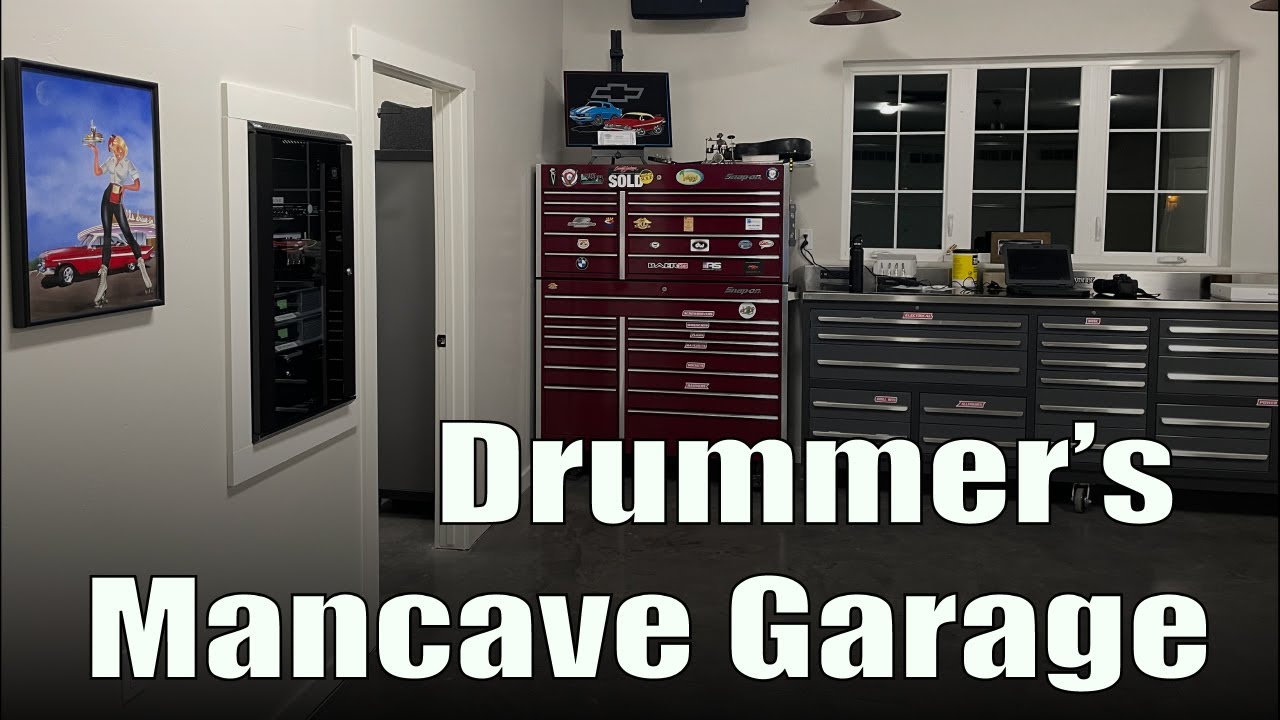 Drummer's Garage with QSC GXD amplifiers and QSC AD-S282H High Power Surface Mount PA Speakers.