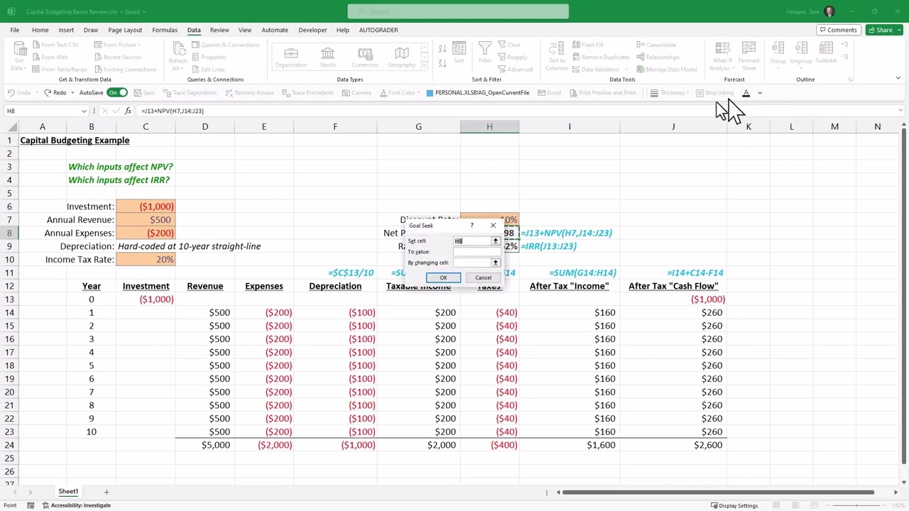 Capital Budgeting Basics Review