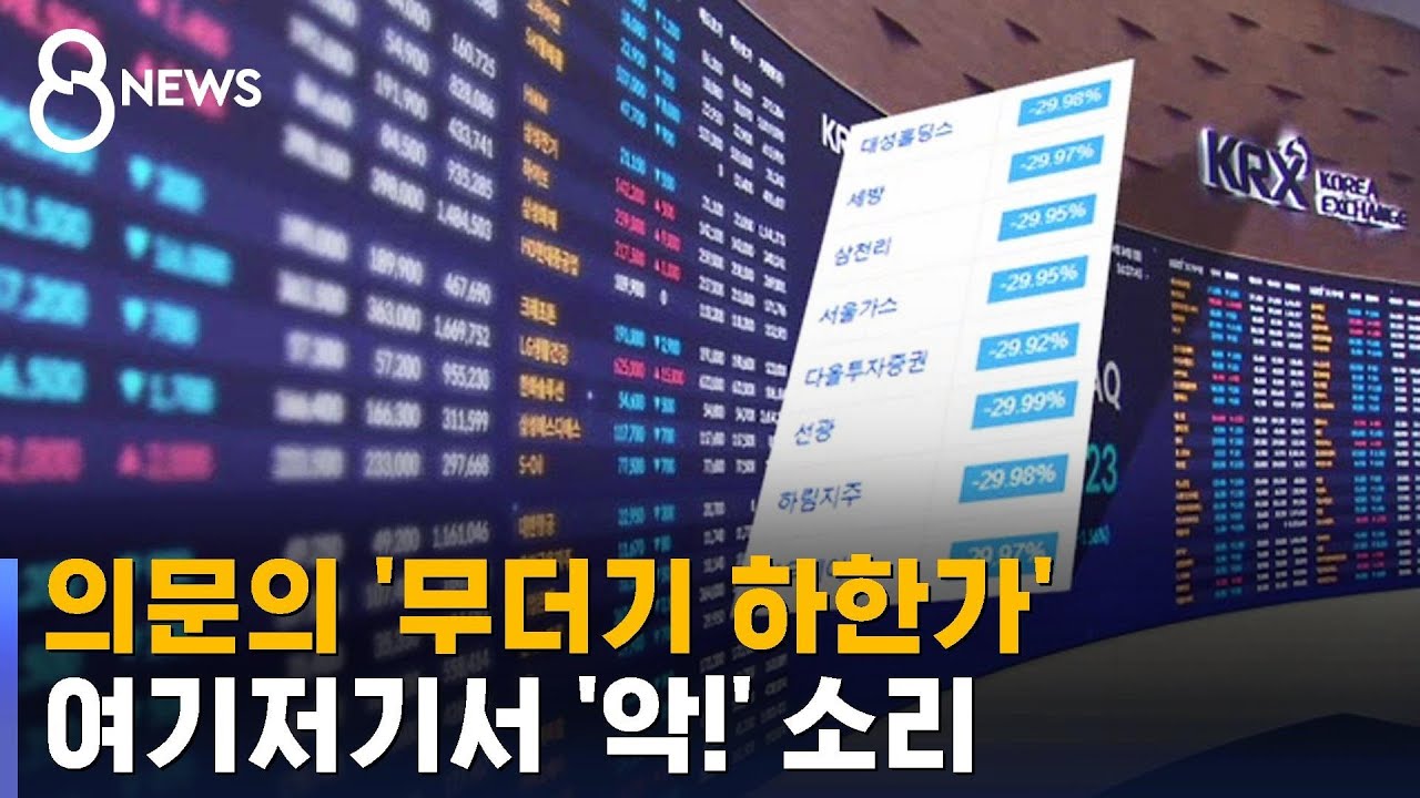 8개 종목이 한꺼번에 하한가…오늘 증시 대체 무슨 일이 / SBS 8뉴스