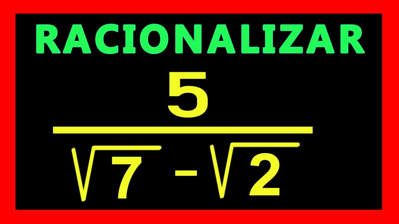 ✅👉 Racionalizacion de Denominadores Suma y Resta  ✅ Racionalizar Denominadores