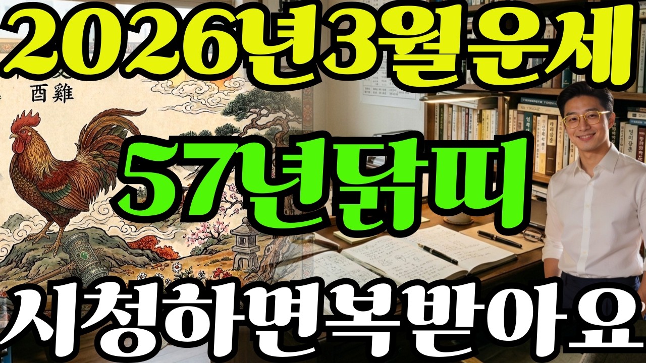 [57년닭띠26년3월운세]시청하면복받아요!!1957년정유생닭띠26년3월운세