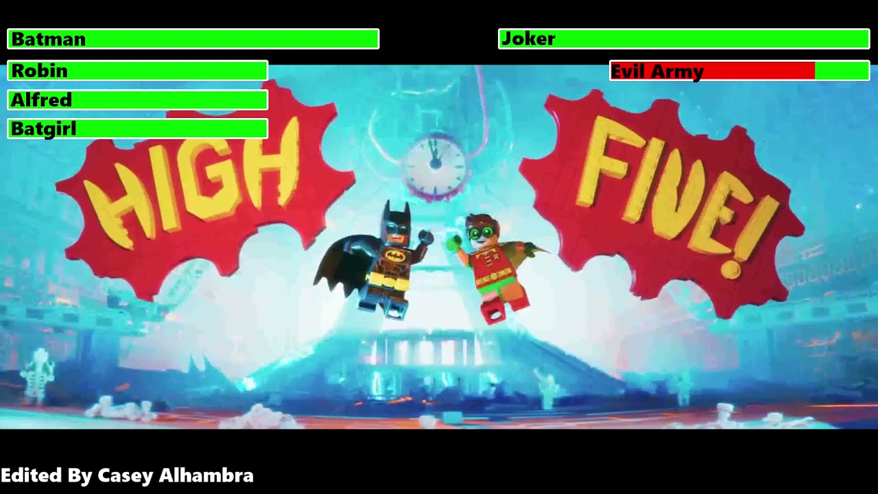 The Lego Batman Movie (2017) Final Battle with healthbars