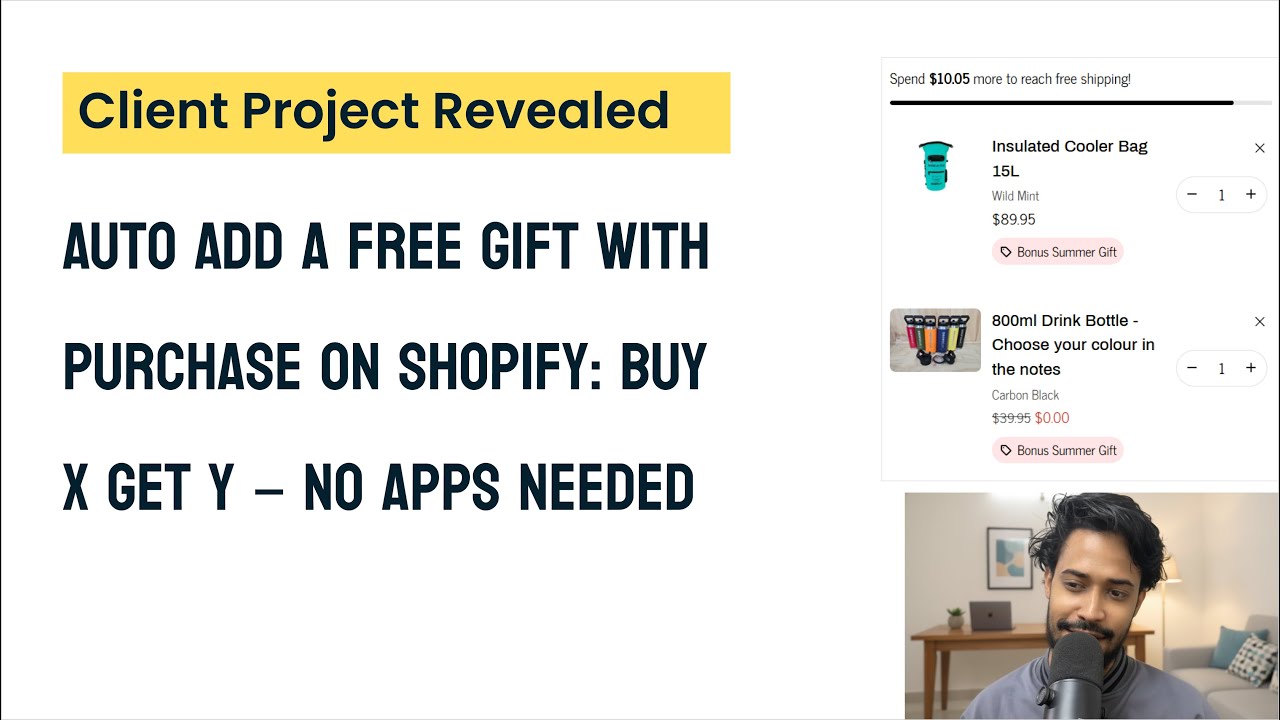 Auto Add a Free Gift with Purchase on Shopify: Buy X Get Y &ndash; No Apps Needed