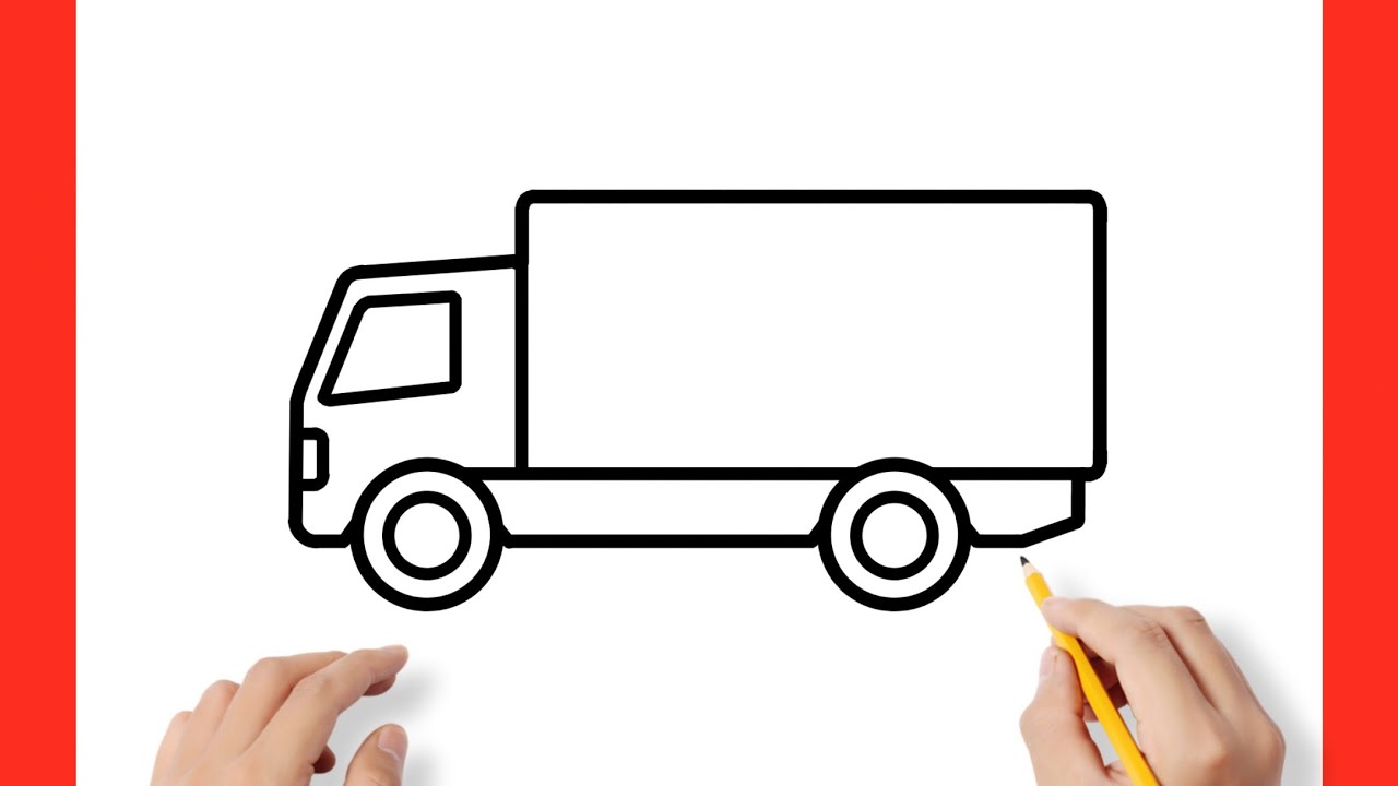 Drawing a TRUCK easy / How to draw lorry step by step