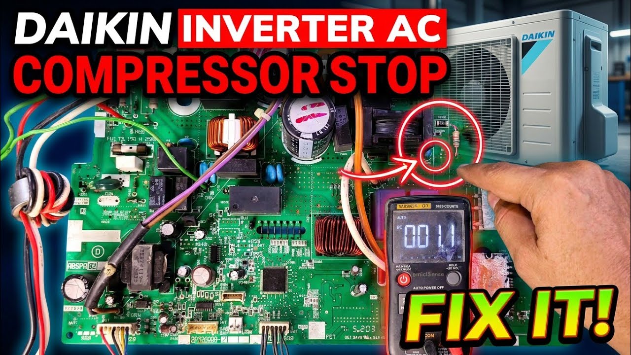 Daikin inverter AC Compressor tripping problem solved by PCB TECH