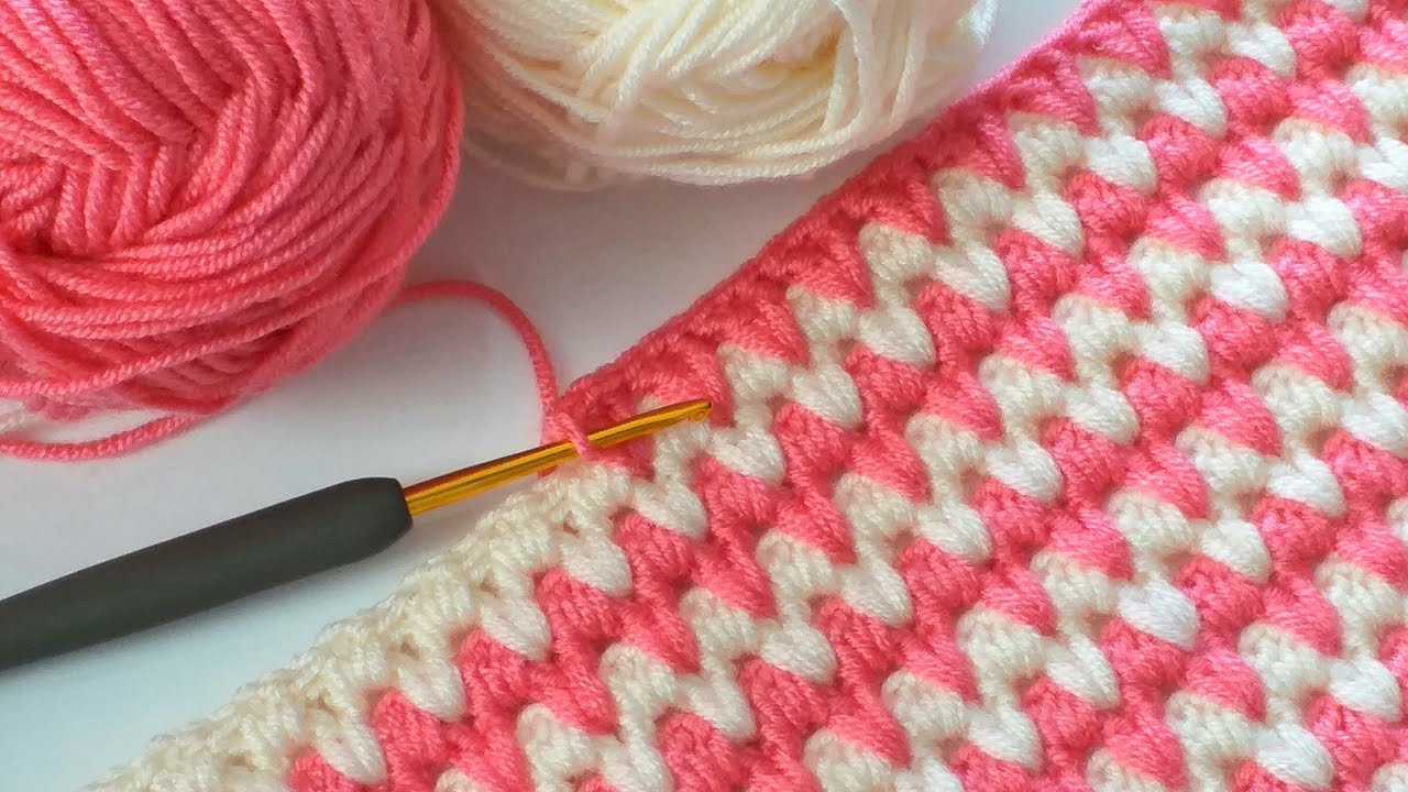 ❣SUBTİTLED❣ KOLAY  BATTANİYE , YELEK MODELİ ~EASY CROCHET BABY BLANKET(uygulama elisi sevdasi)