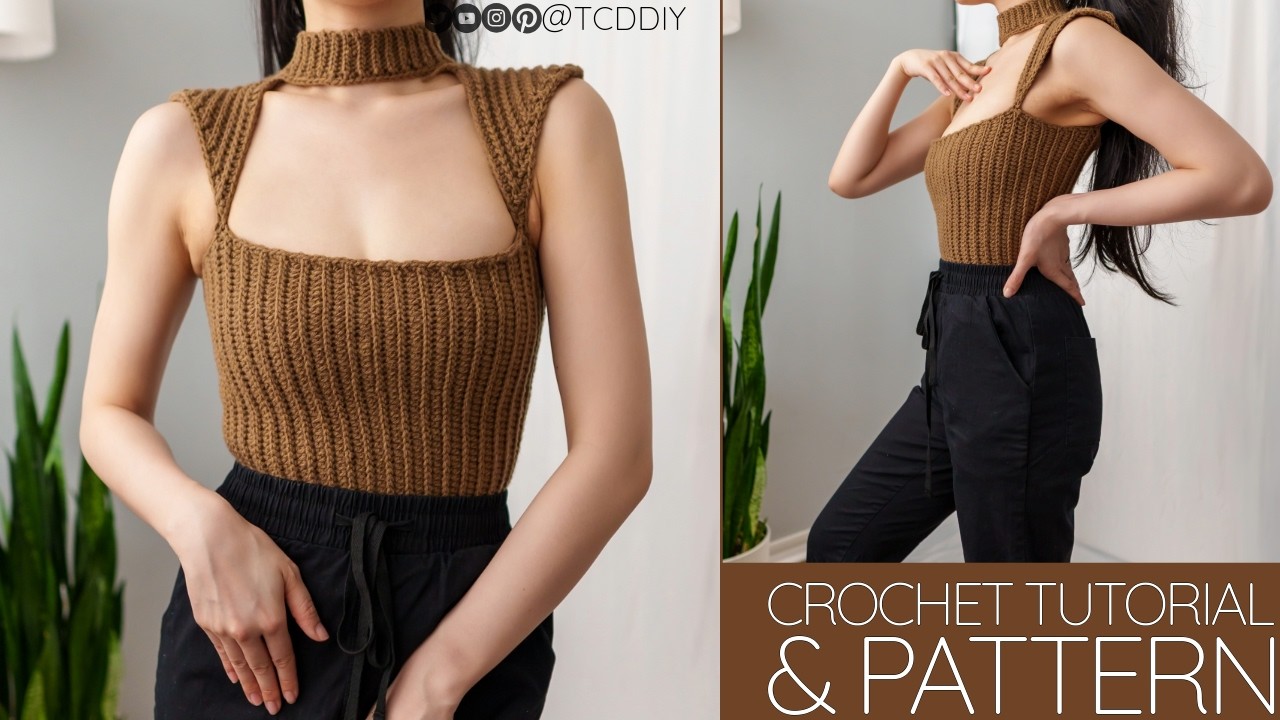 How to Crochet: Modern Mock Neck Top | Pattern & Tutorial DIY