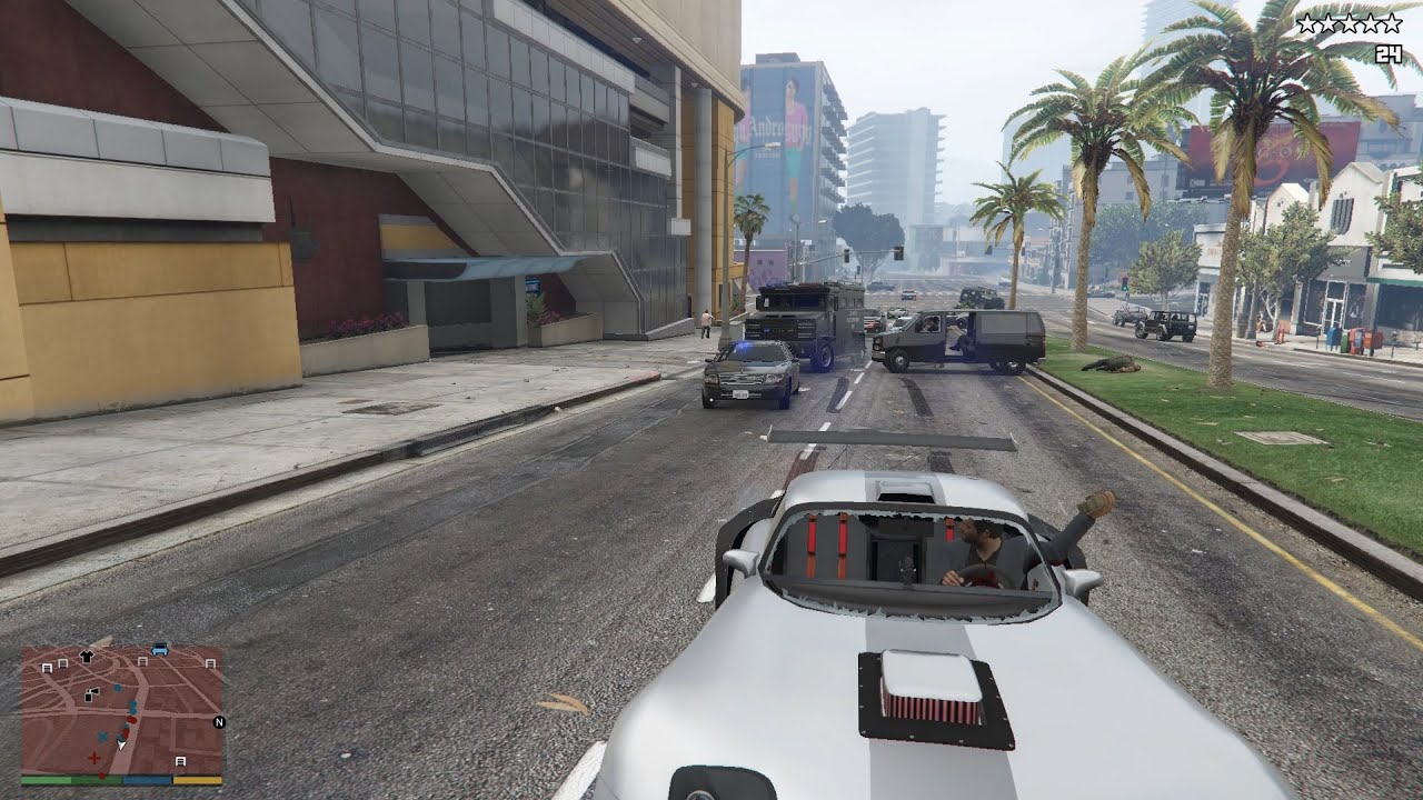 GTA V Five Star Police Shootout + Escape(VE:DGA 5.1.1)