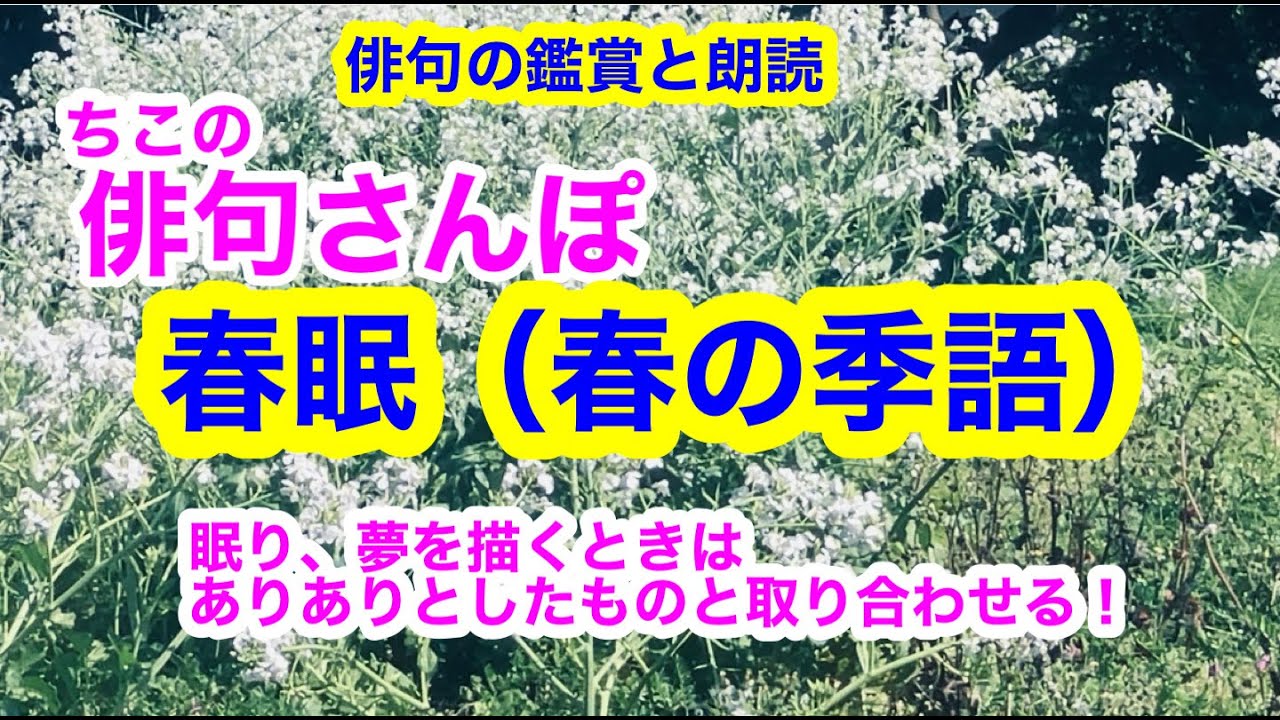 【俳句さんぽ・第117回】春眠（春）眠り、夢を描くときはありありとしたものと取り合わせる！