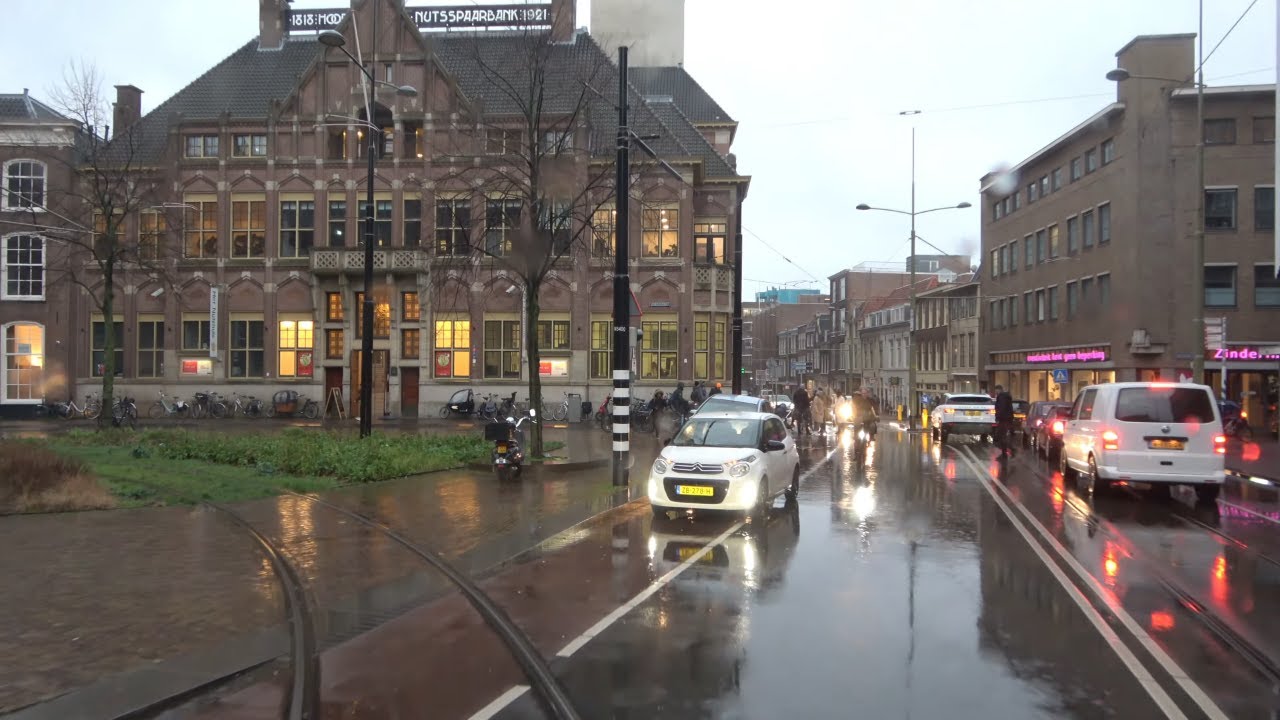 Den Haag Elandstraat - Station Den Haag Holland Spoor | HTM tramlijn 16 | GTL8 3124 | regen | 2020