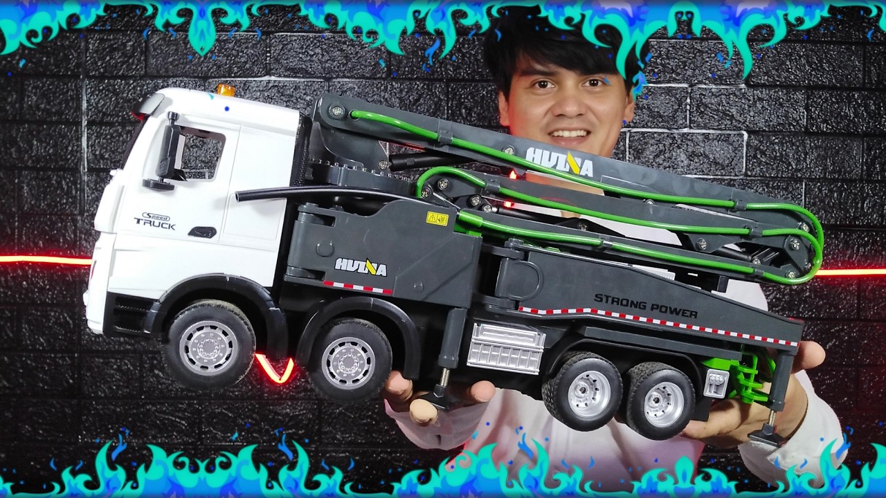 Unboxing Truk HUINA 1381 Concrete Pump 1:18 Remot Kontrol