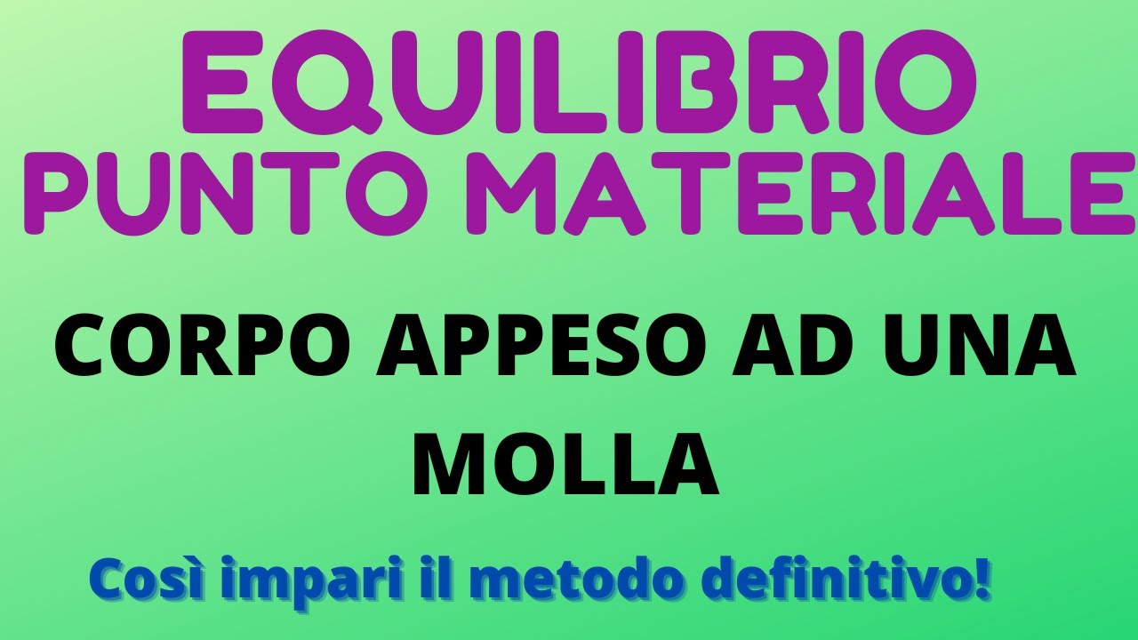 Equilibrio punto materiale: peso attaccato ad una molla