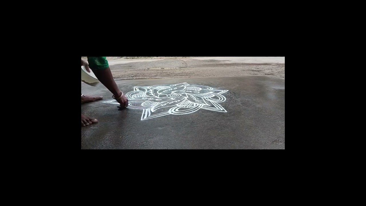 💐Simple and easy rangoli kolam 💐 Tharika's nature 💐