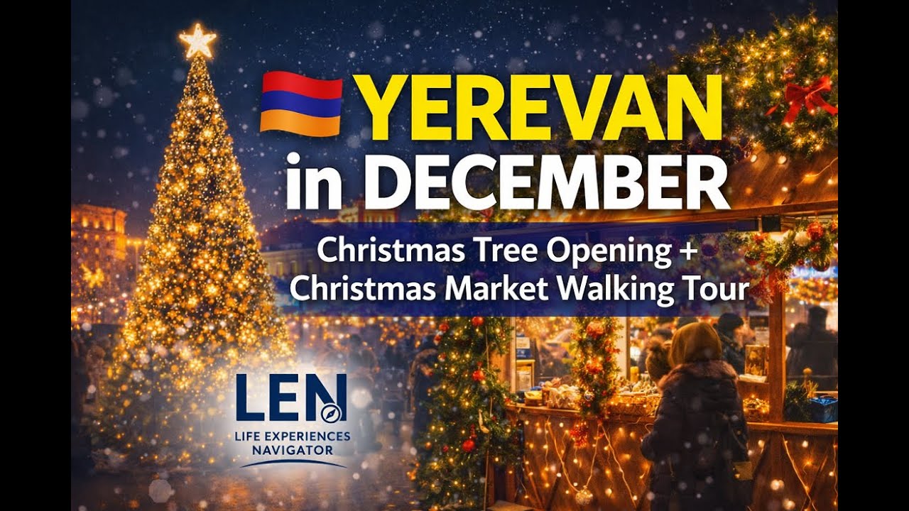 Yerevan in December 🇦🇲 | Christmas Tree Opening & Christmas Market Walk🎄🎅❄
