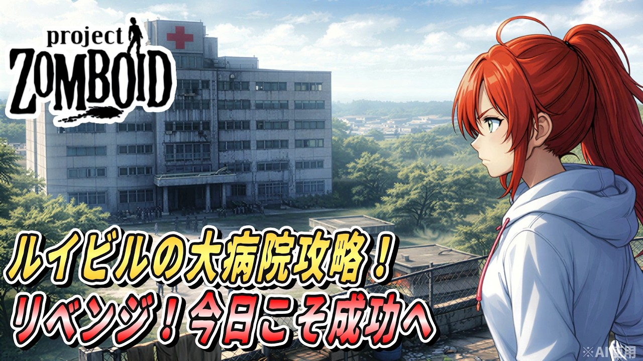 【Project Zomboid】大病院攻略リベンジ！大量ゾンビを最大火力で制圧！【ルイビル編 / Louisville】#39