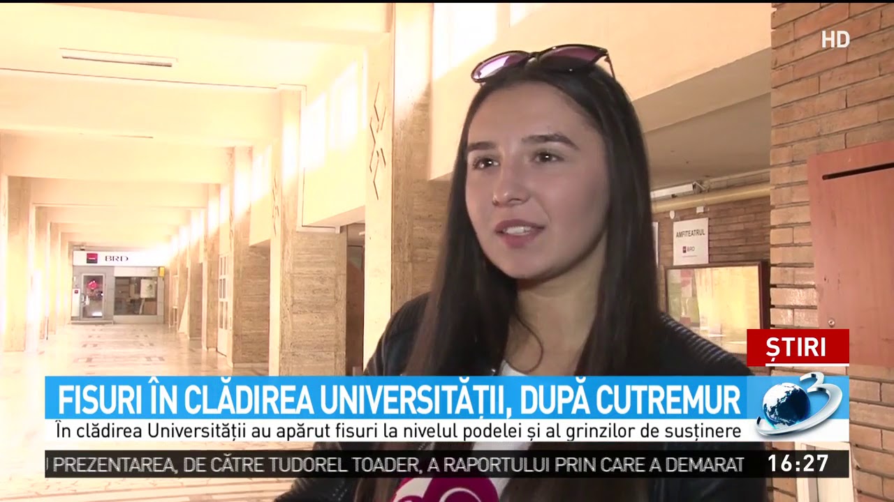 Fisuri după cutremur în clădirea Universităţii de Petrol şi Gaze din Ploieşti