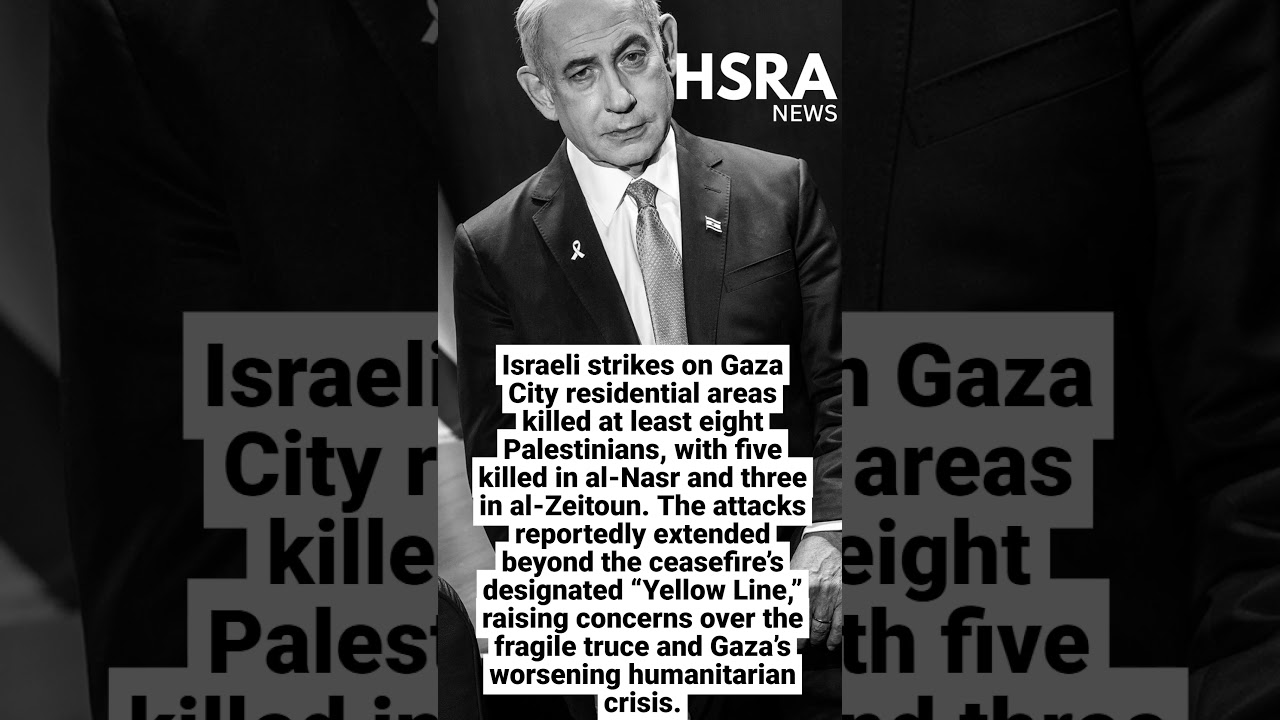 Israel Strikes Gaza Residential Areas, Killing 8 | Ceasefire Under Pressure #shorts #breakingnews