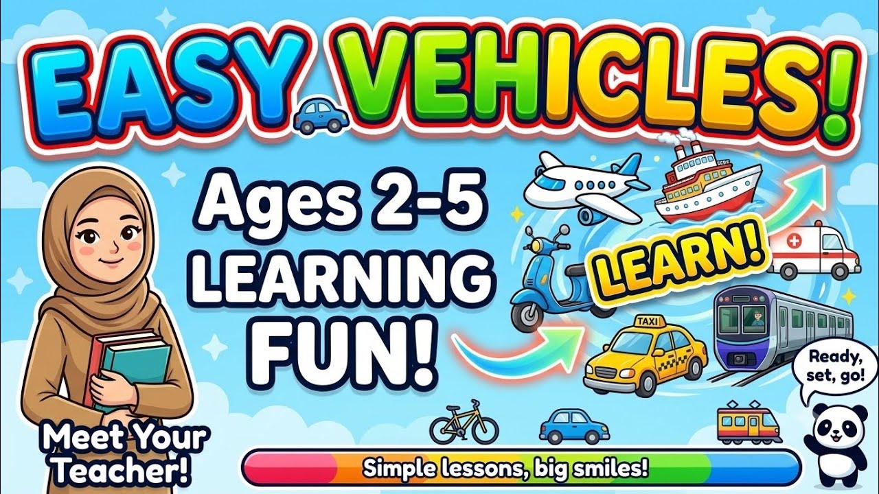 Vehicle Names for Kids 🚗🚌 | Learn Transportation for Toddlers