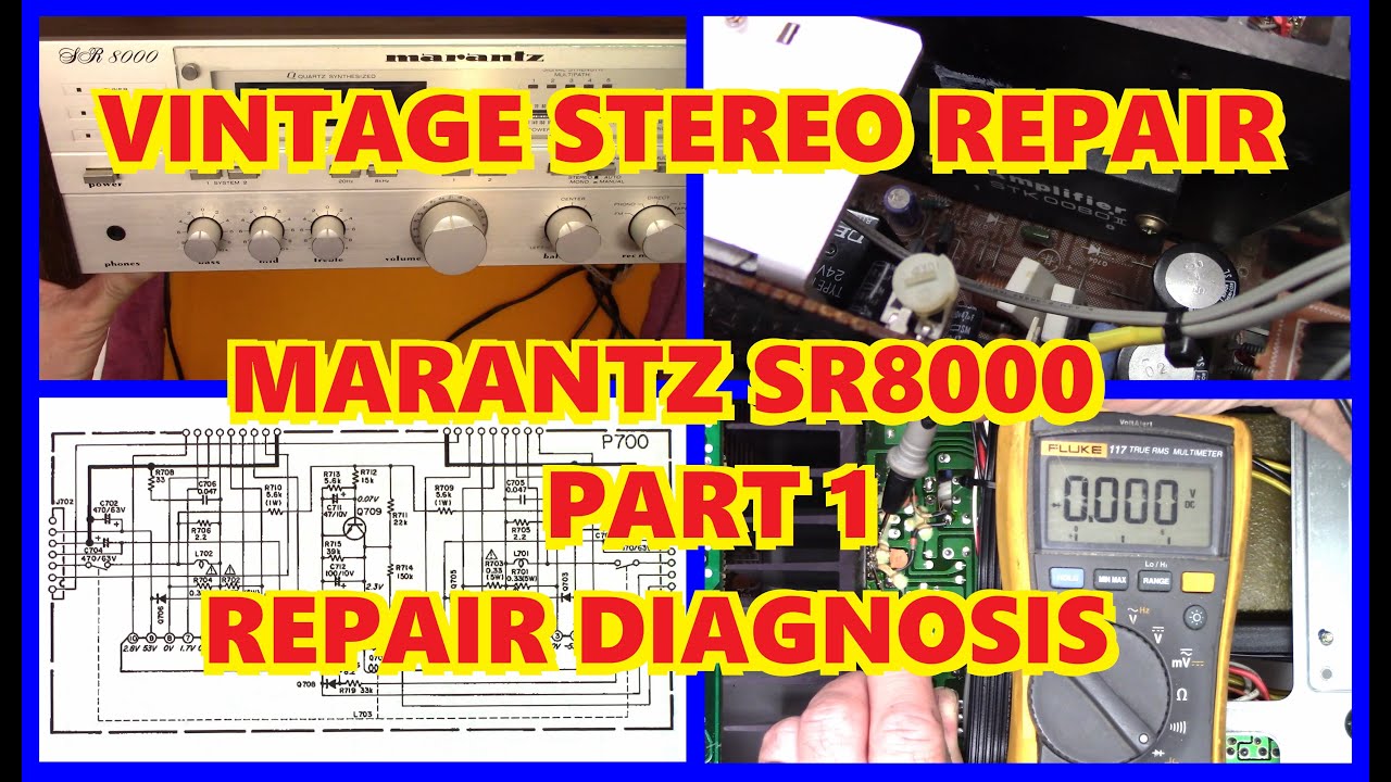 Ремонт сгоревшего резистора MARANTZ SR8000. Часть 1. Диагностика. Ремонт винтажной стереосистемы.