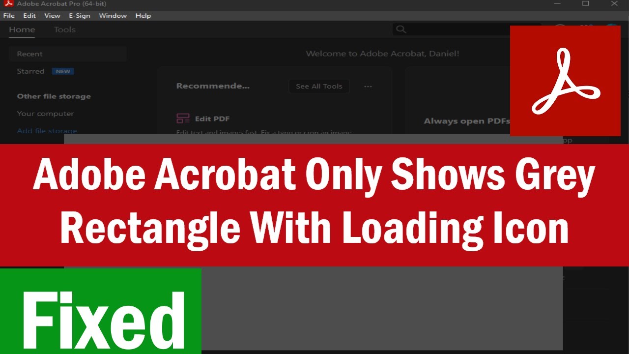 Adobe Acrobat Only Shows Grey Rectangle With Loading Icon | How To Disable Protected Mode In Adobe