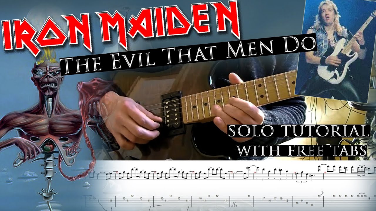 How to play Adrian Smith's solos #2 The Evil That Men Do (with tablatures and backing tracks)
