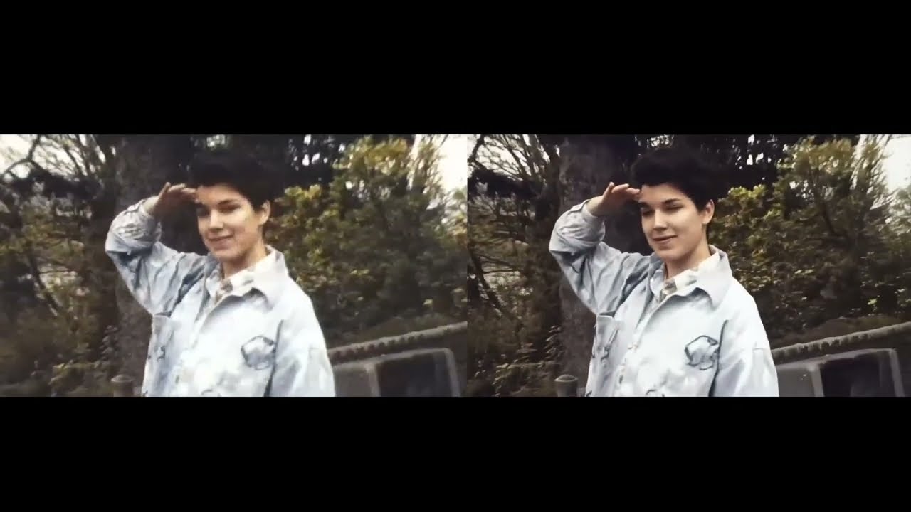 Before and After - old super 8mm upscaled with Topaz Labs Starlight