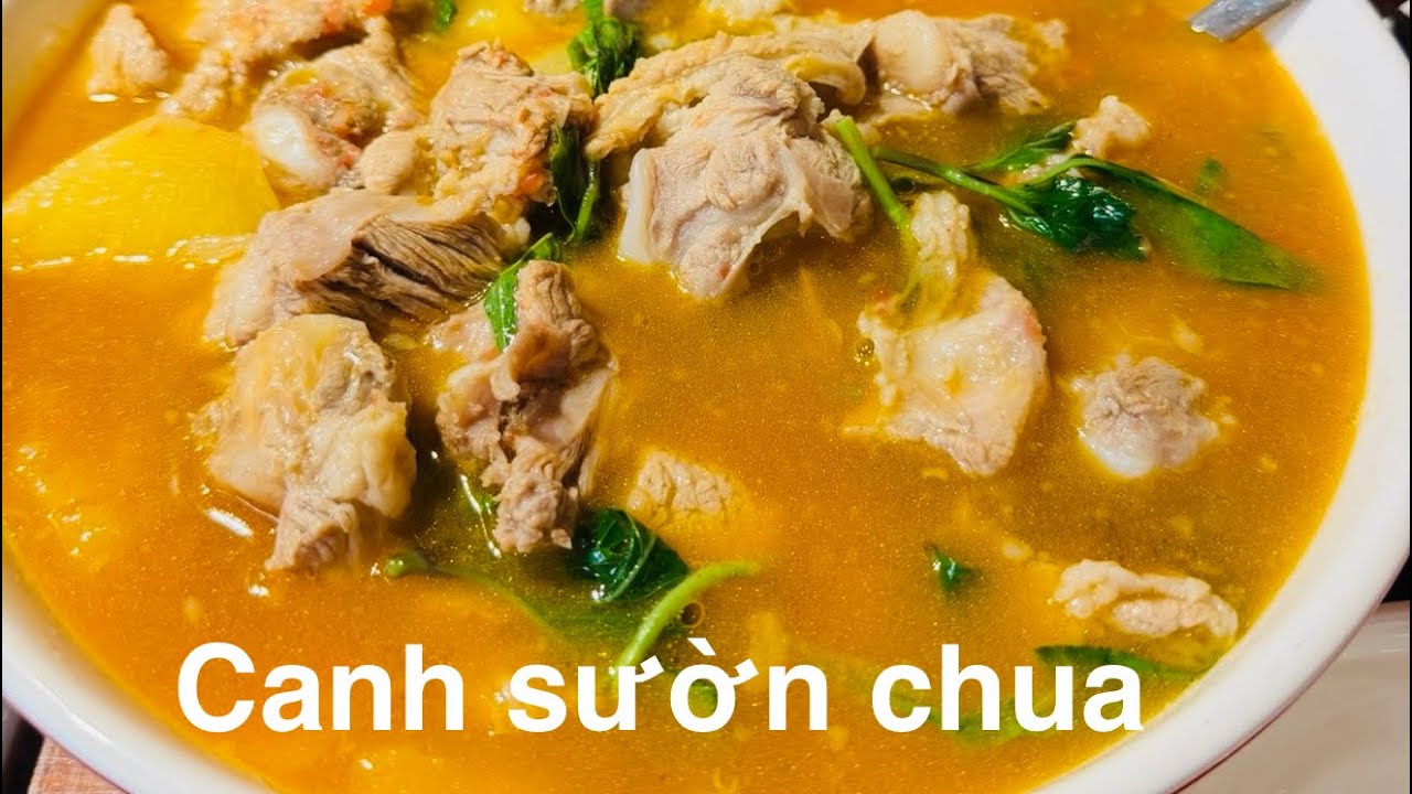 Sườn heo nấu chua ngon lắm #food #soup #nauantainha #cooking ăn bún, cơm đều ngon 