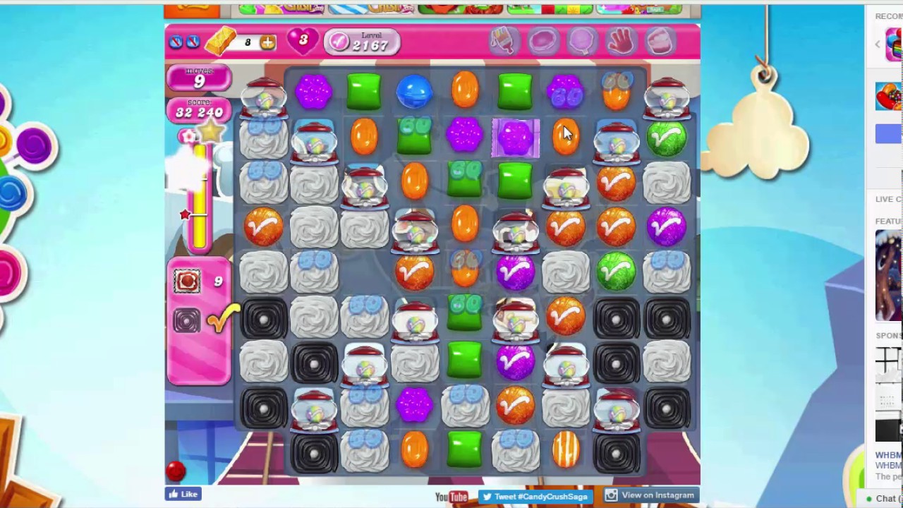Candy Crush Level 2167 -- NO BOOSTERS