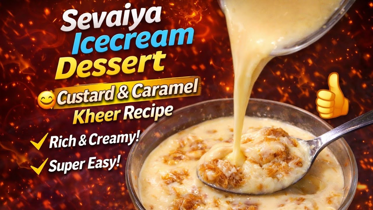 Sevaiya Ice Cream Dessert 😋 | Rich & Creamy Custard & Caramel Kheer | Ramzan Special recipe 😍