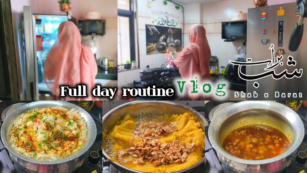 Full day routine 🌙Shab e barat vlog ✨ Cooking, Ibadat 🤲🏻 #vlog #namaz#muttonbiryanirecipe#halwa