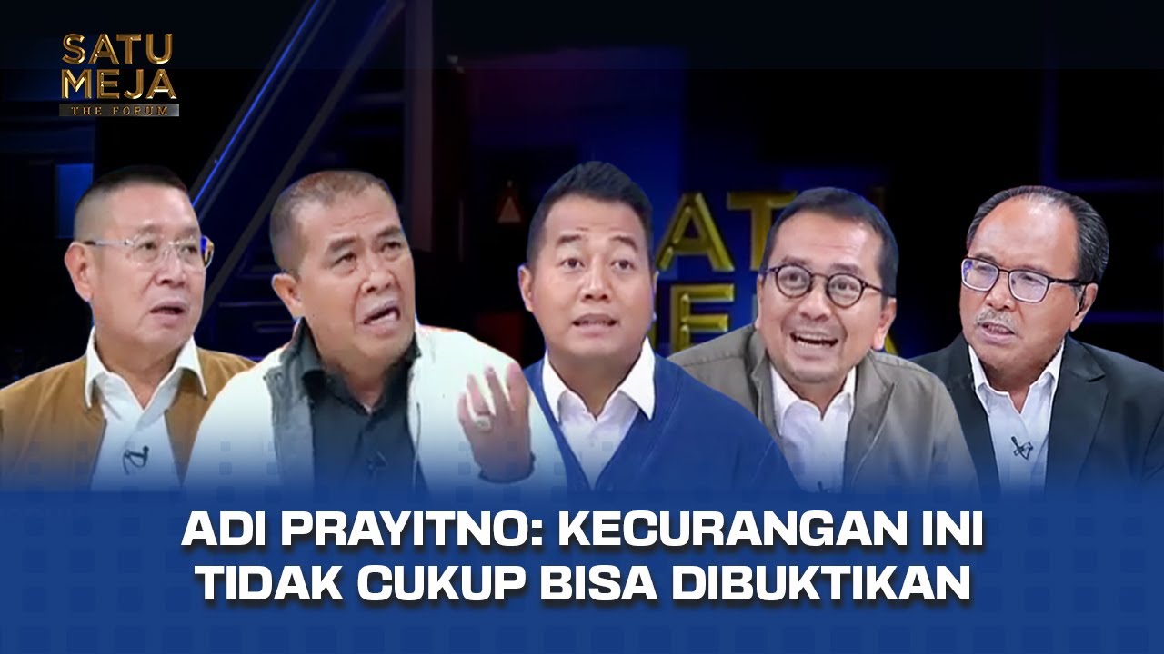 Adi Prayitno: Biar Pilpres Ada Maknanya, Tak Perlu Merangkul Pihak-pihak yang Kalah | SATU MEJA