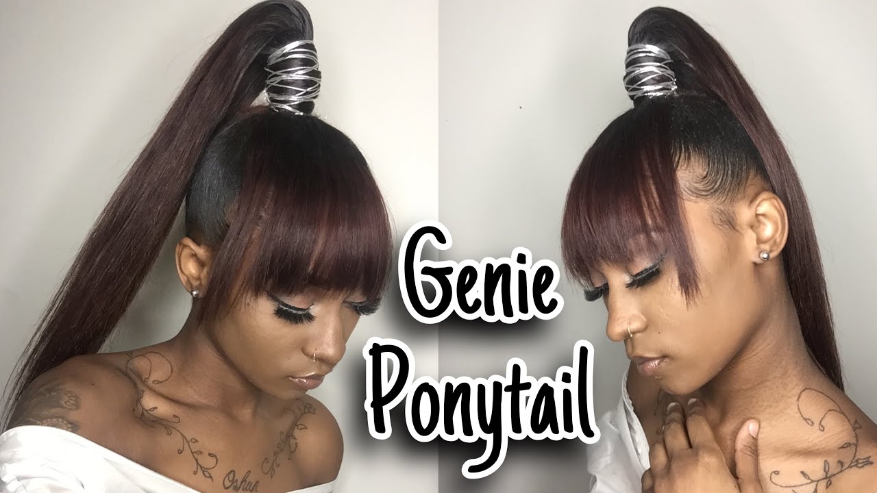 High Ponytail w/ Faux Bang || Genie Ponytail || Heat Free & Easy!
