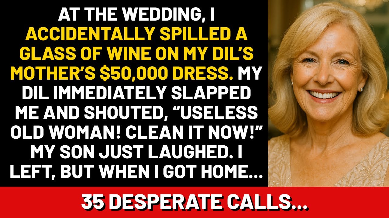 at the wedding, I accidentally spilled a glass of wine on my DIL’s mother’s $50,000 dress. My DIL...