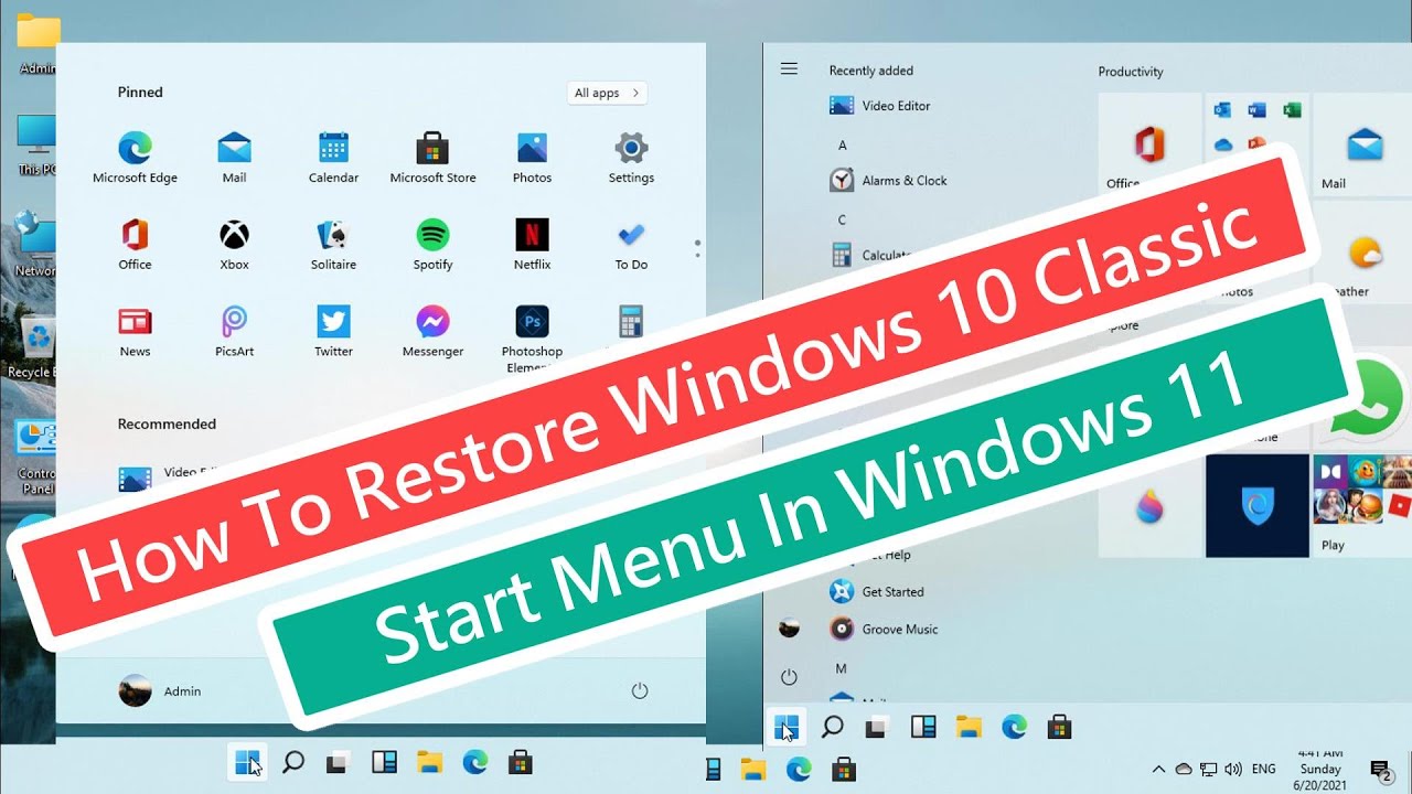 How To Restore Windows 10 Classic Start Menu In Windows 11