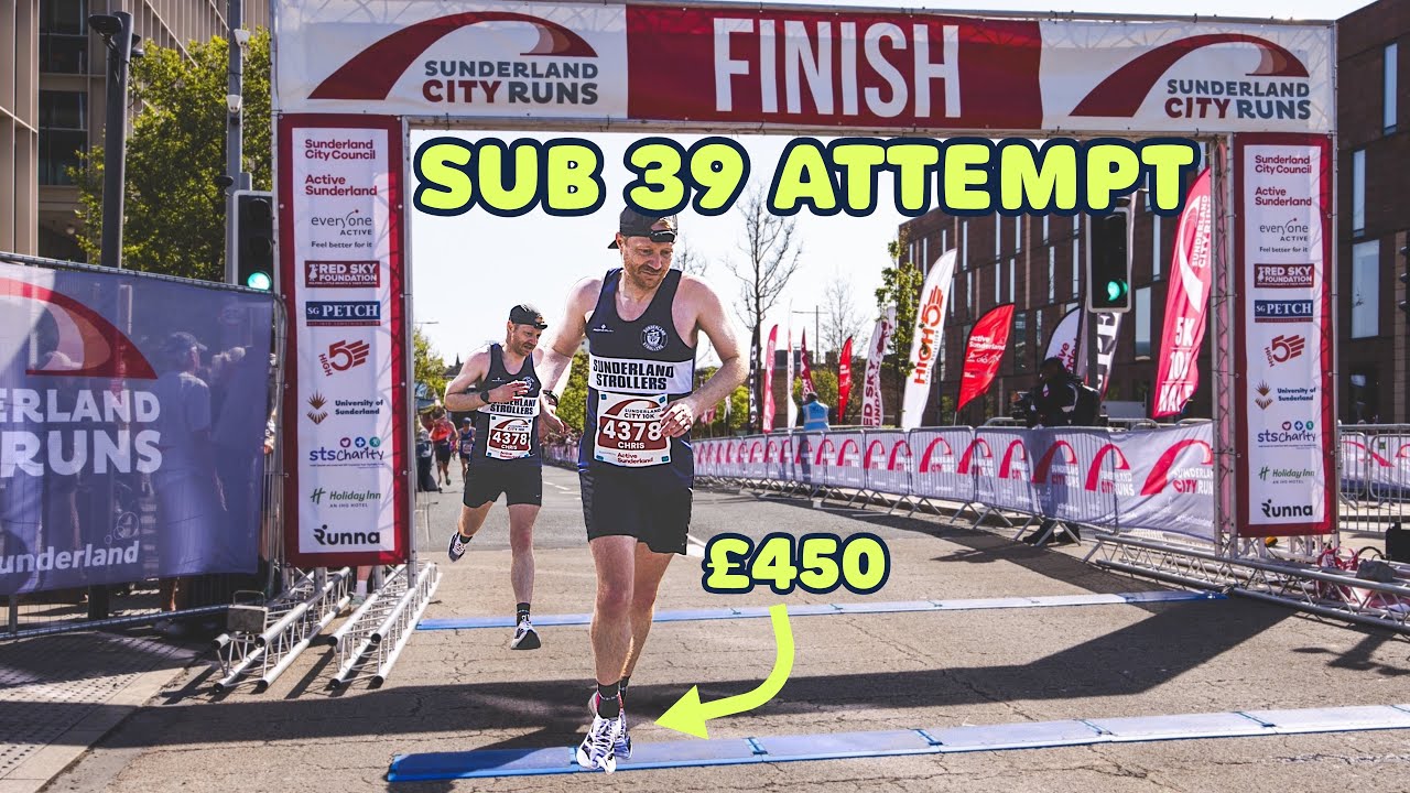 My Sub 39 10K Attempt in £450 CHEAT shoes | Sunderland 10k