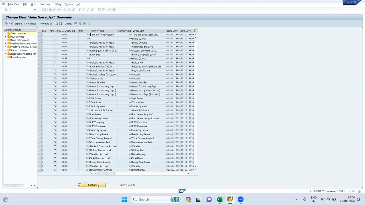 Set Personnel Subarea Groupings for Time Recording