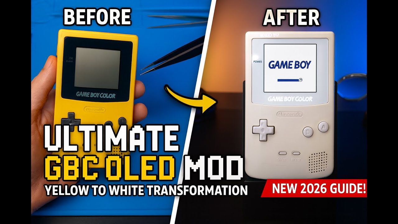 OLED Screen, Clicky Buttons, & All White: The Best GBC Build for 2026! #nintendo #ifixit #gameboy