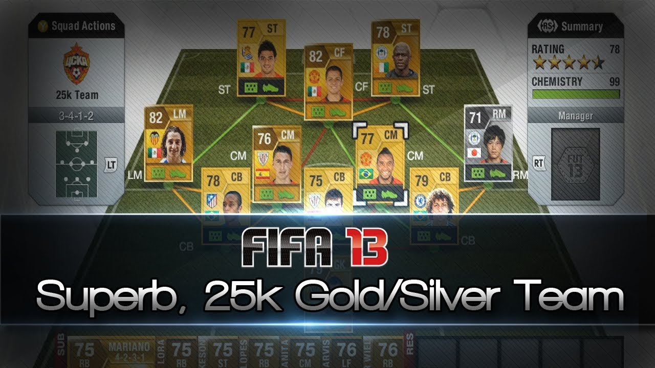 FIFA 13 | Superb, 25k Gold/Silver Team | (BBVA/BPL Squad Builder)