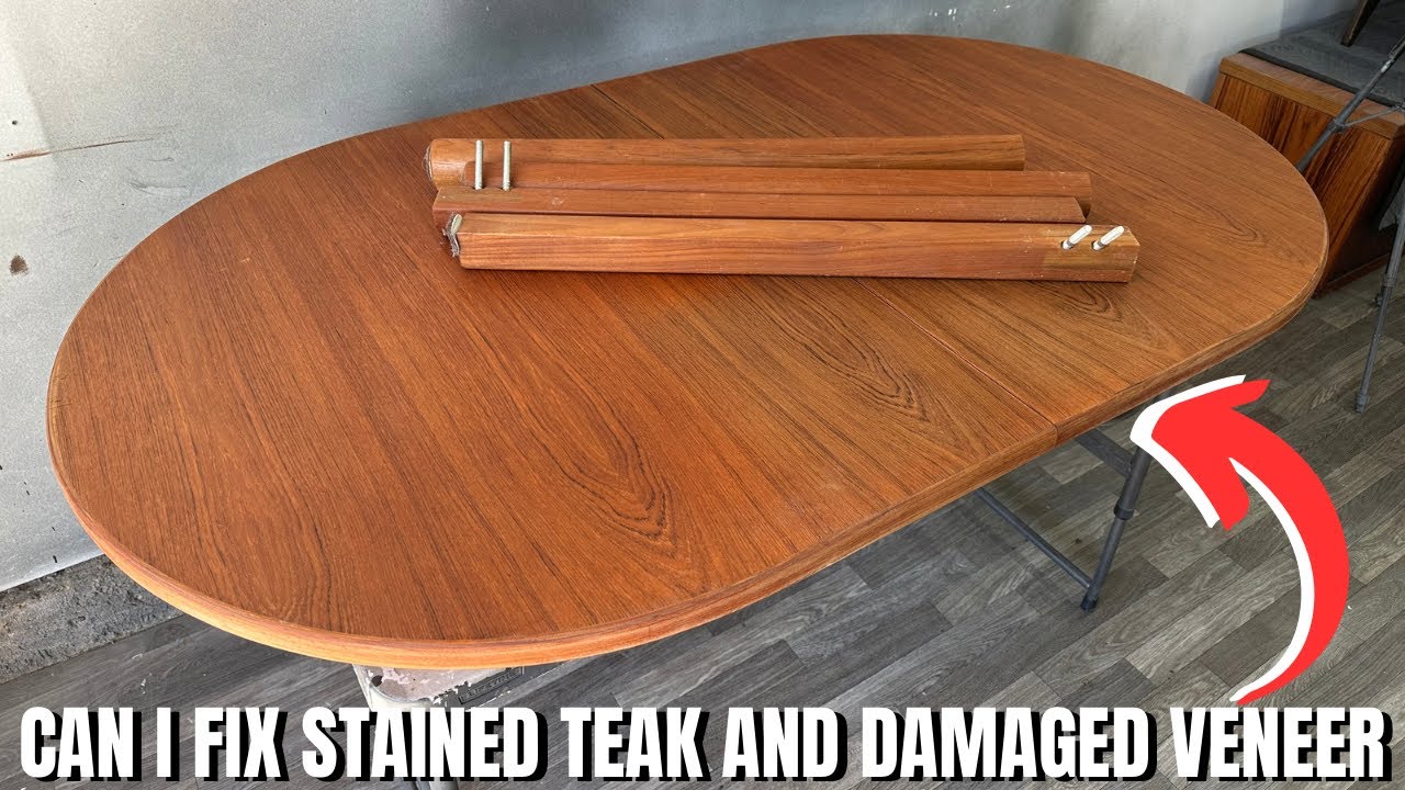 HOW TO FIX A DAMAGED AND STAINED TEAK DINING TABLE || DIY FURNITURE RESTORATION