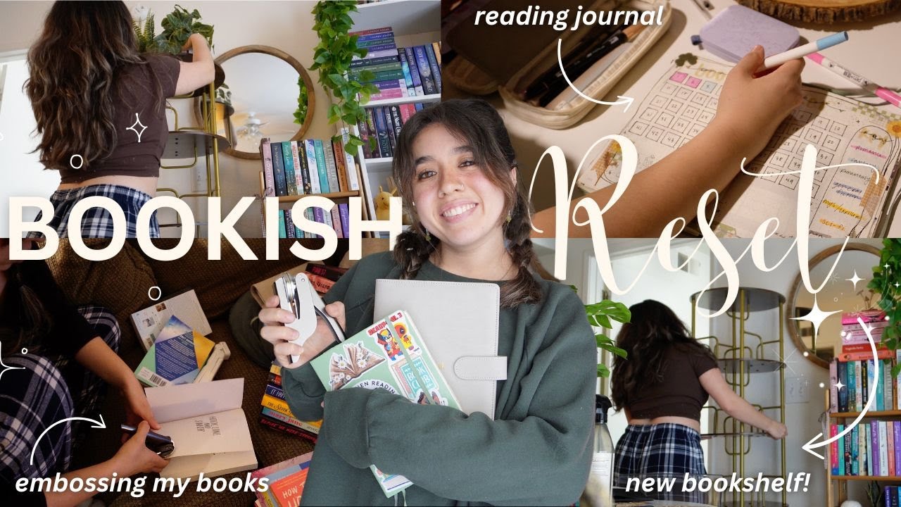 BOOKISH RESET🌿new bookshelf, reading journal & embossing my books!
