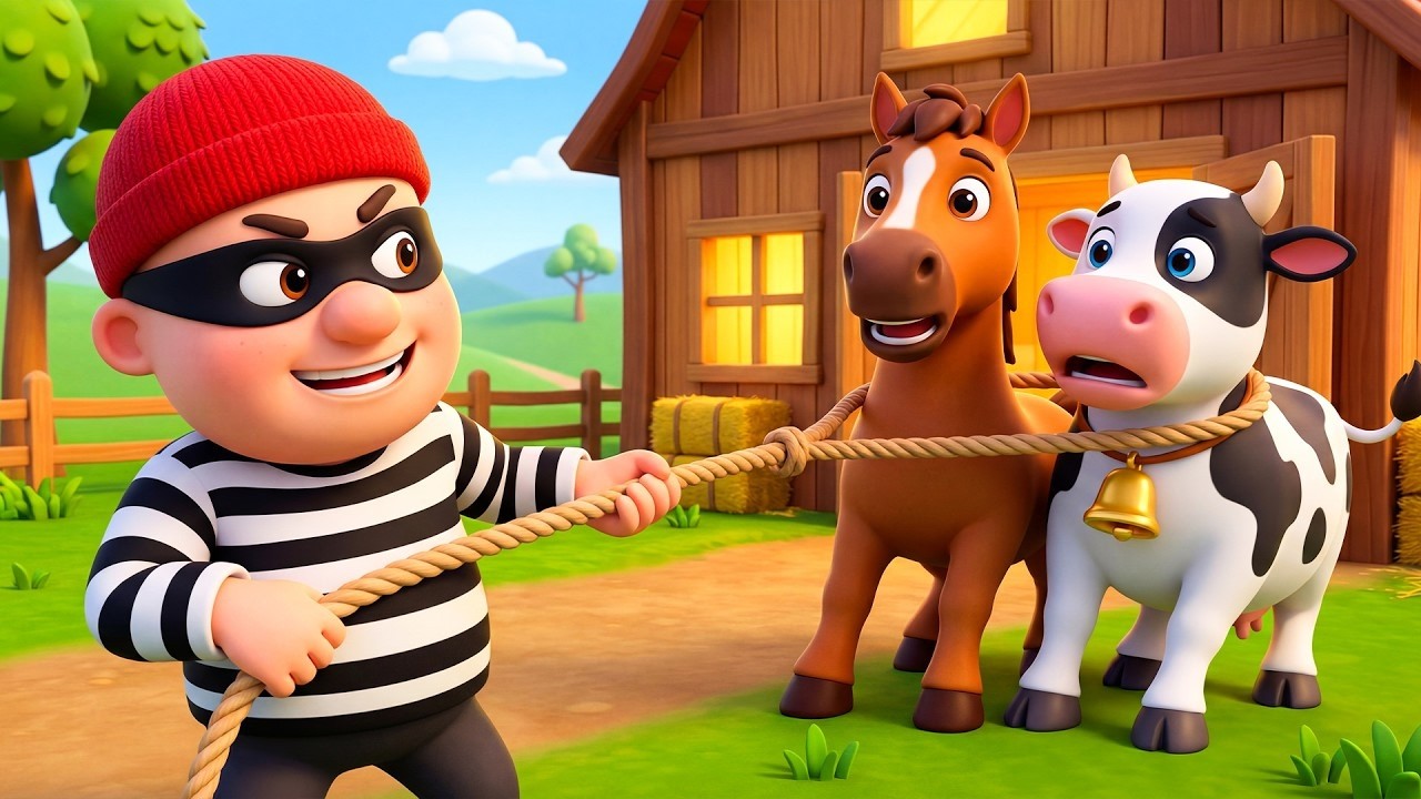 Thief in Old MacDonald’s Farm 😱 | Police Rescue the Stolen Animals 🐕🚓