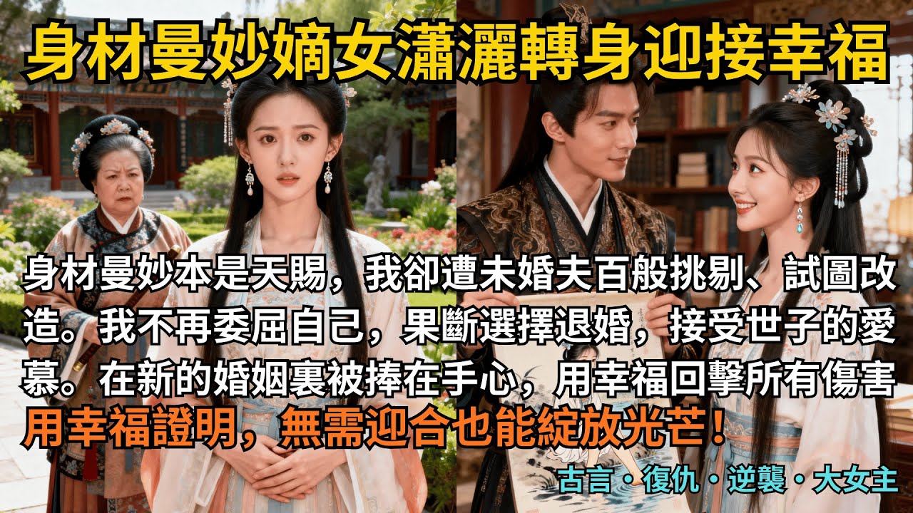 【古言逆襲】完結爽文，身材曼妙本是天賜，我卻遭未婚夫百般挑剔、試圖改造。我不再委屈自己，果斷選擇退婚，接受世子的愛慕。在新的婚姻裏被捧在手心，用幸福回擊所有傷害。#完結 #小說 #古言小說 #復仇
